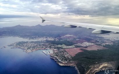 Vistas de Mallorca desde el avión.