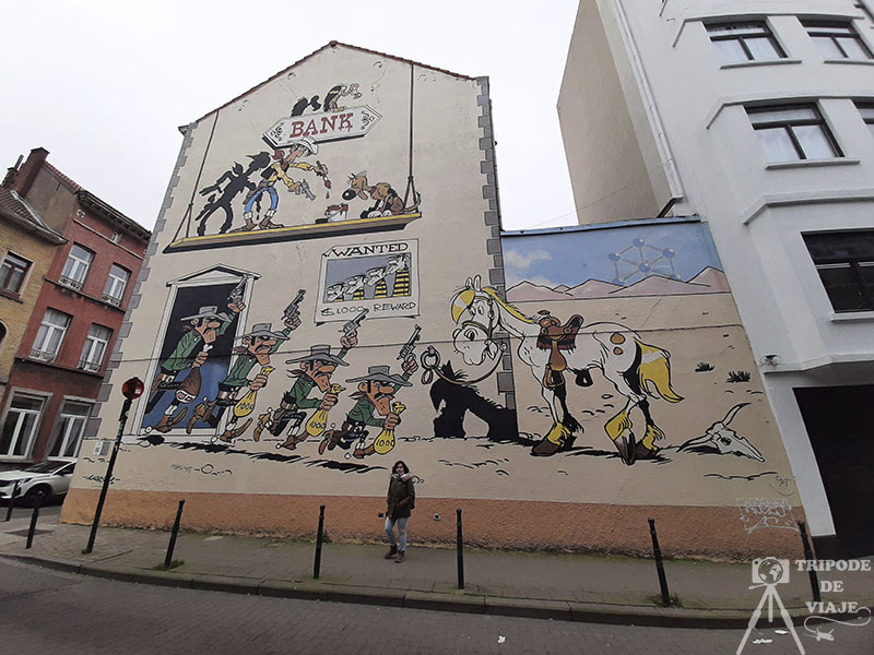 Mural de Lucky Luke en Bruselas, día 2 en Bruselas